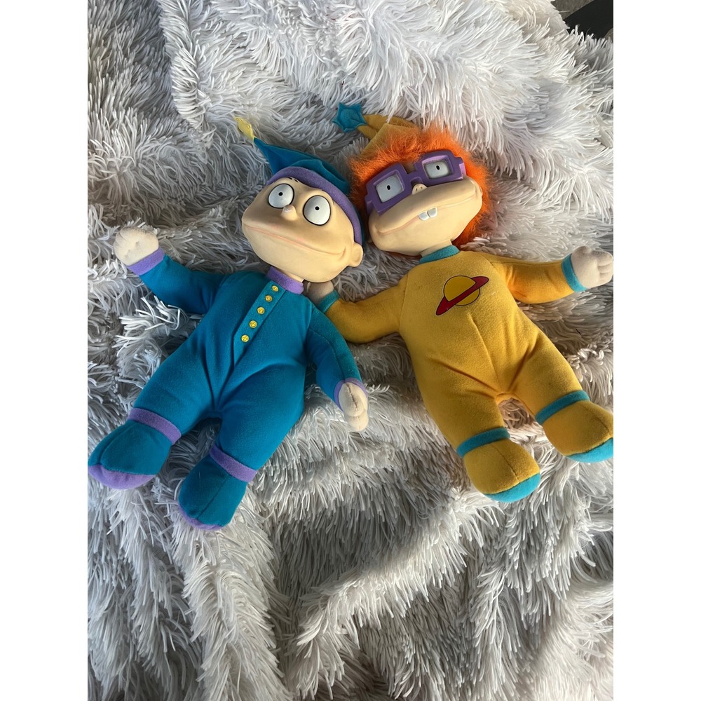 Vintage Rugrats Tommy Pickles Chuckie Finster Plush Doll‎ Set 1990s Nickelodeon